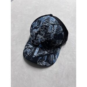 New Lululemon Dash And Splash II Black Blue Wave Print Mesh Cap One Size